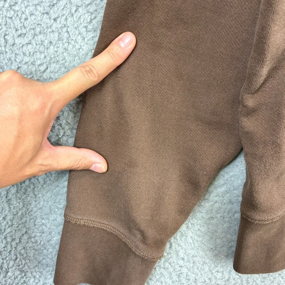 Banana Republic Organic Cotton Hoodie Mens L Brown Pullover Sweatshirt Casual
